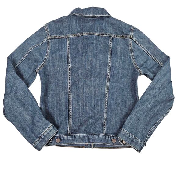 Lands End Jean Jacket Womens Small Denim Trucker Casual Classic Preppy - Picture 3 of 13